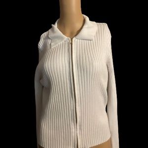 No Boundaries Ribbed white jacket